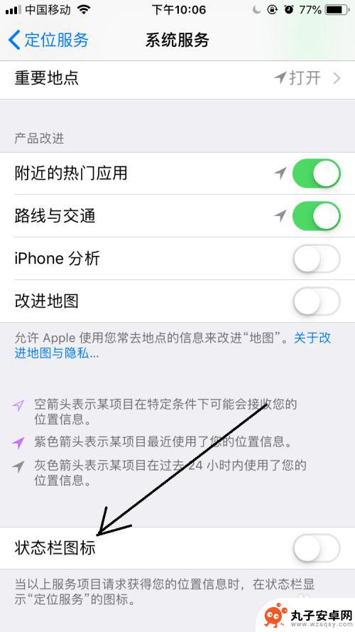 苹果手机定位图标怎么改 iPhone如何在状态栏中显示定位图标