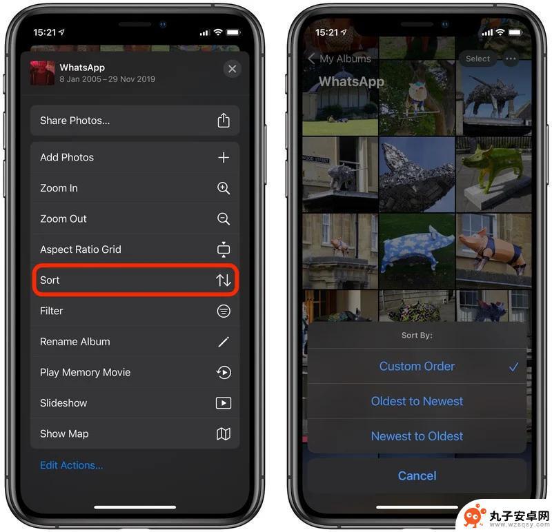 手机上相片如何排序 iOS 14 照片应用如何更改图片排列顺序